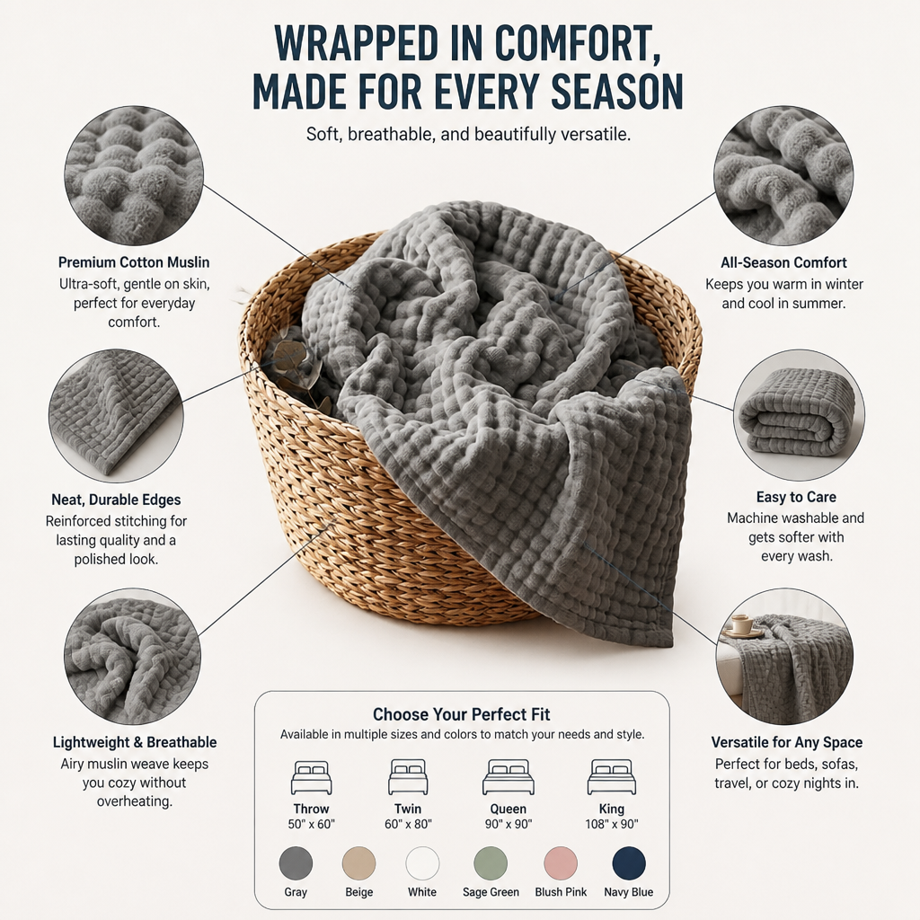 Arlynva™ Blanket — Feel Weightless Comfort That Keeps You Perfectly Cozy All Year