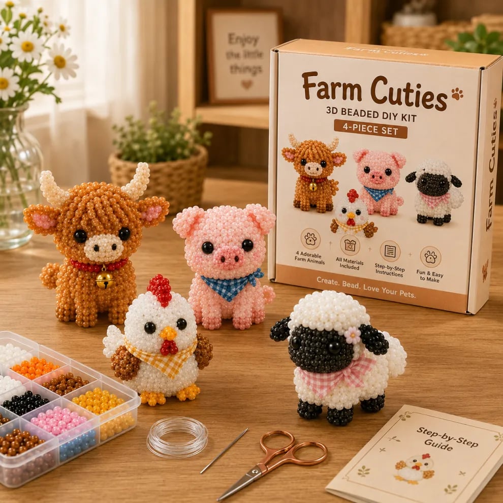 LumaBead™ — Unleash Calm Creativity and Craft Sparkling 3D Animal Wonders