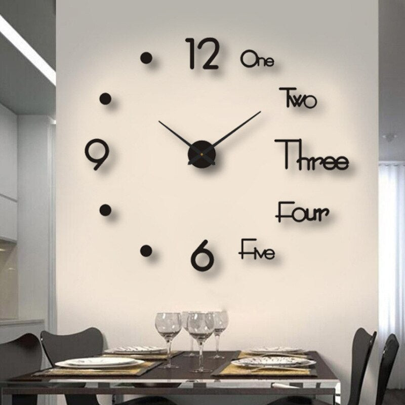 Modern Wall Clock Featuring 3D Raised Numbers Design
