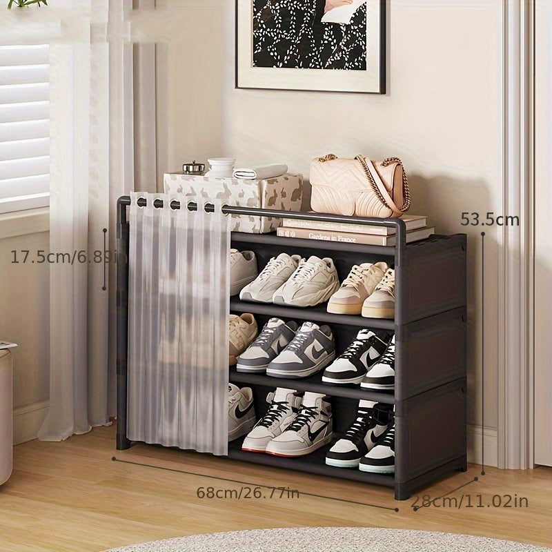 Foldable Shoe Rack with Dust Protection - 4 to 7 Tiers