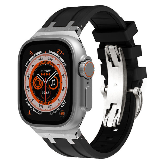 Thick Silicone Strap with Titanium Connector for Apple Watch