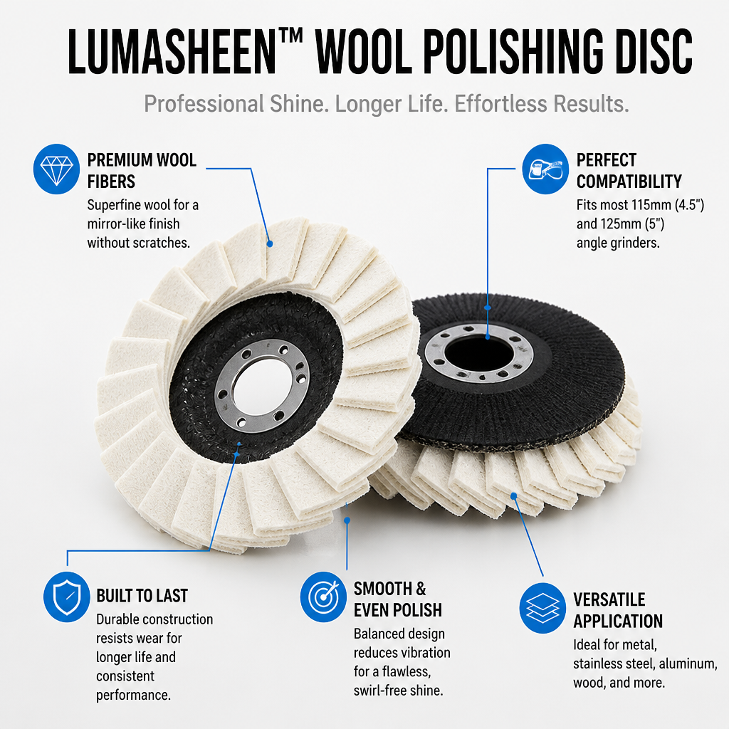 LumaSheen™ Wool Polishing Disc — Unleash Dazzling Mirror Shine That Commands Attention Every Time