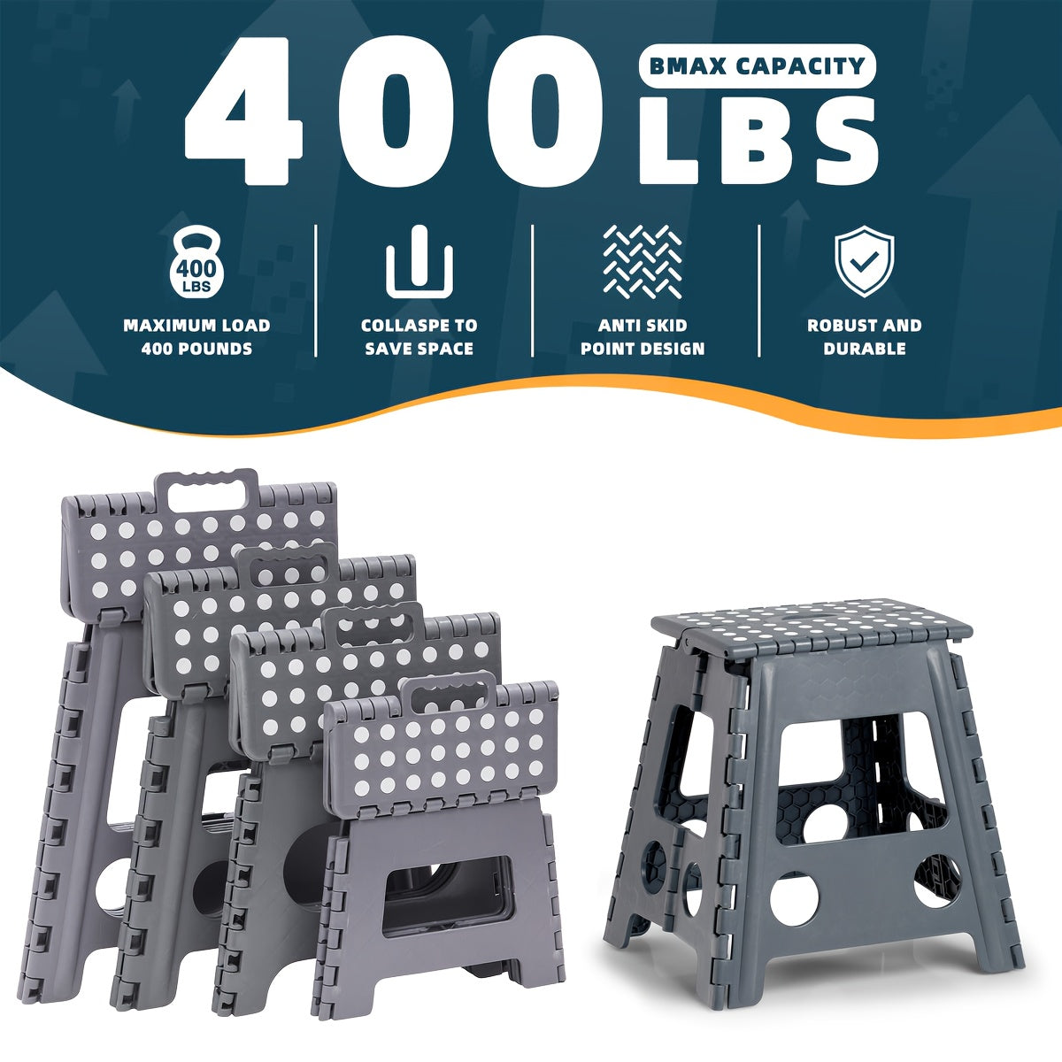 Folding Step Stool with a Weight Capacity of 180 kg