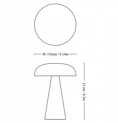 Shroom-Style Table Lamp – Wireless and Rechargeable