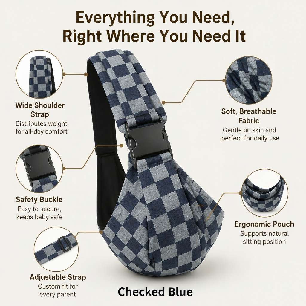 GlideNest™ BabySling — Feel the Joy of Hands-Free, Hug-Like Comfort Every Step of the Way