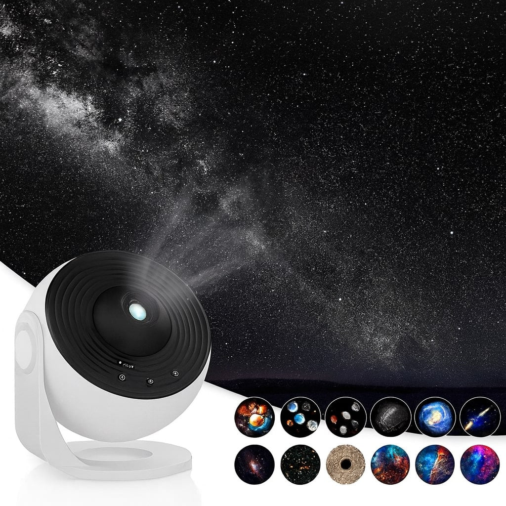 Galaxy Light Projector with 13 HD Visuals – Silent & Adjustable