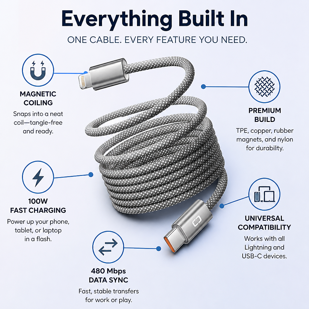 AeroMag™ — Charge Faster, Stay Tangle-Free, and Own Your Space Instantly