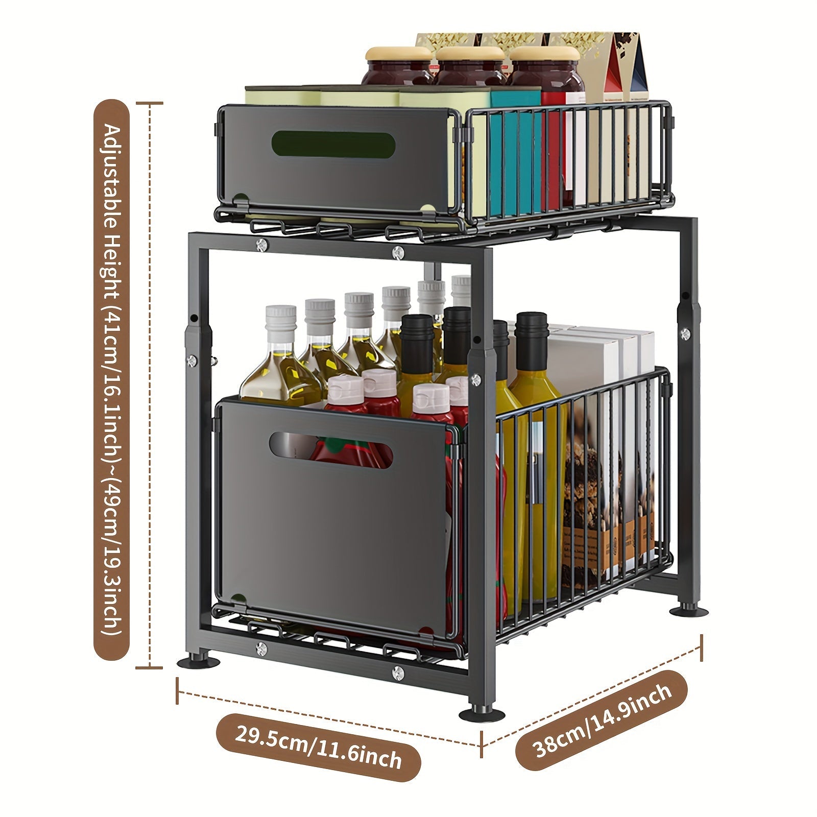 Expandable Kitchen Shelf with 2 Tiers