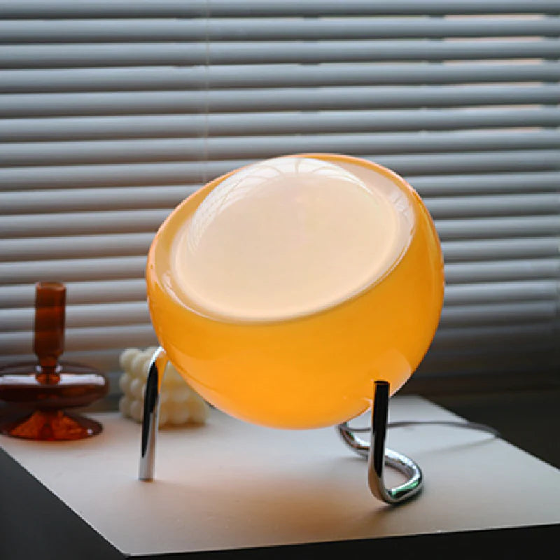 Retro Style Spherical Table Lamp with Warm LED Illumination