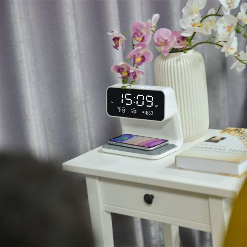 Bedside Light with Wireless Charger and Alarm Clock Unit