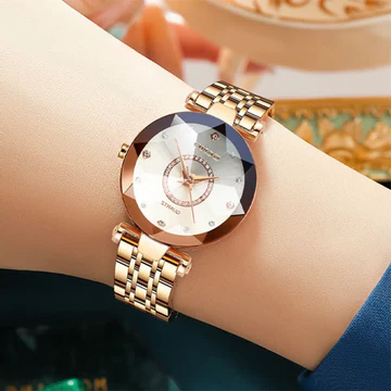 Women's Stainless Steel Watch with Gradient Sunburst Dial by LumaAstra