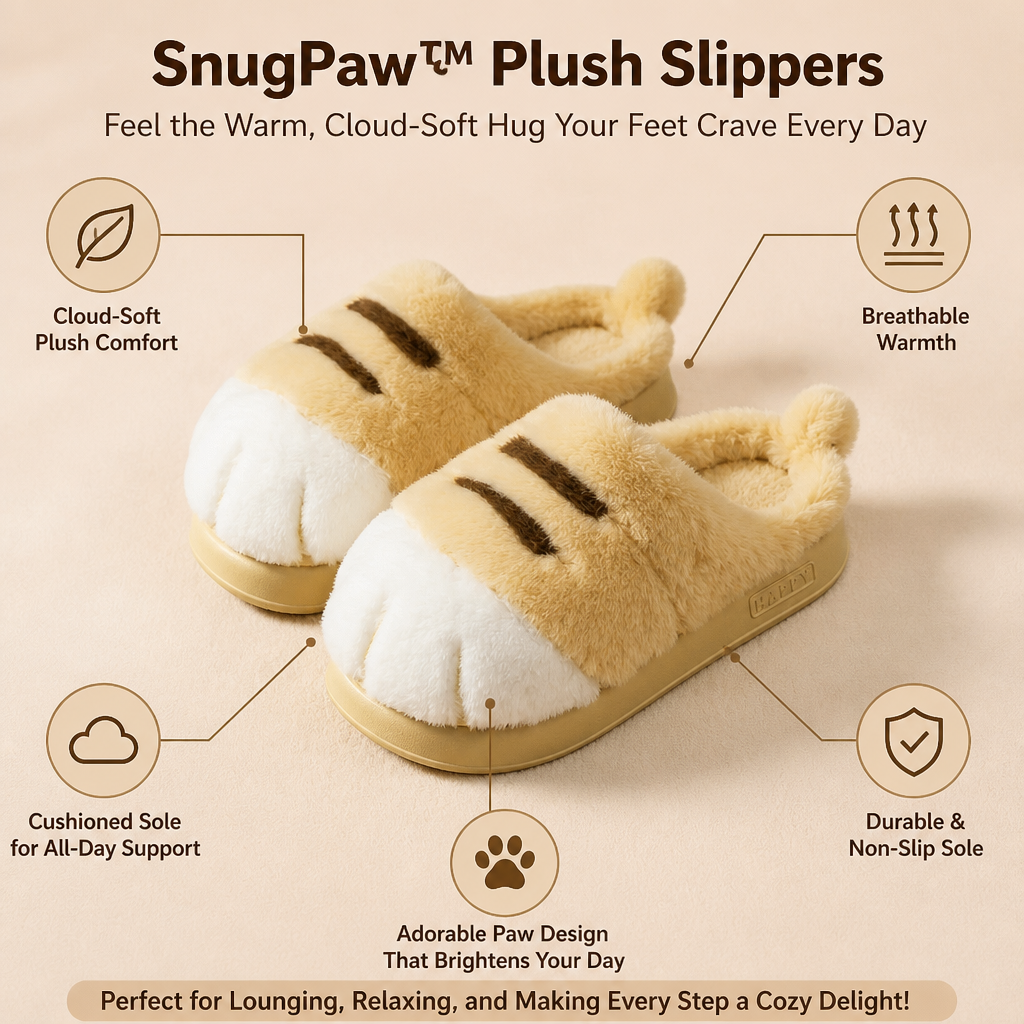 SnugPaw™ Plush Slippers — Feel the Warm, Cloud-Soft Hug Your Feet Crave Every Day