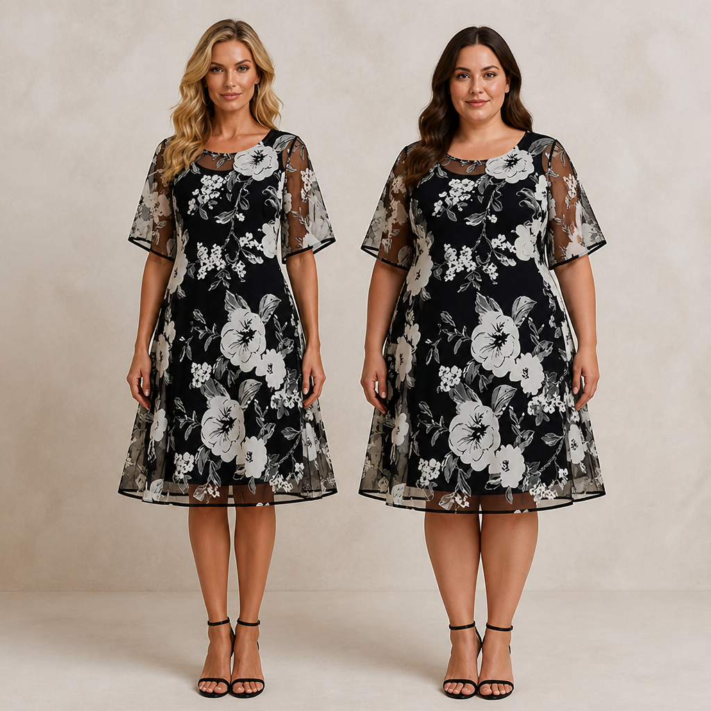 LumaLuxe™ Floral Chiffon Dress — Feel Cool, Confident, and Effortlessly Stunning All Day Long