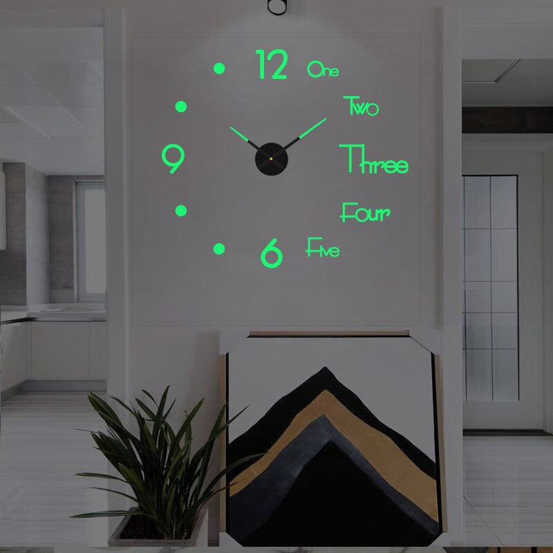 Modern Wall Clock Featuring 3D Raised Numbers Design
