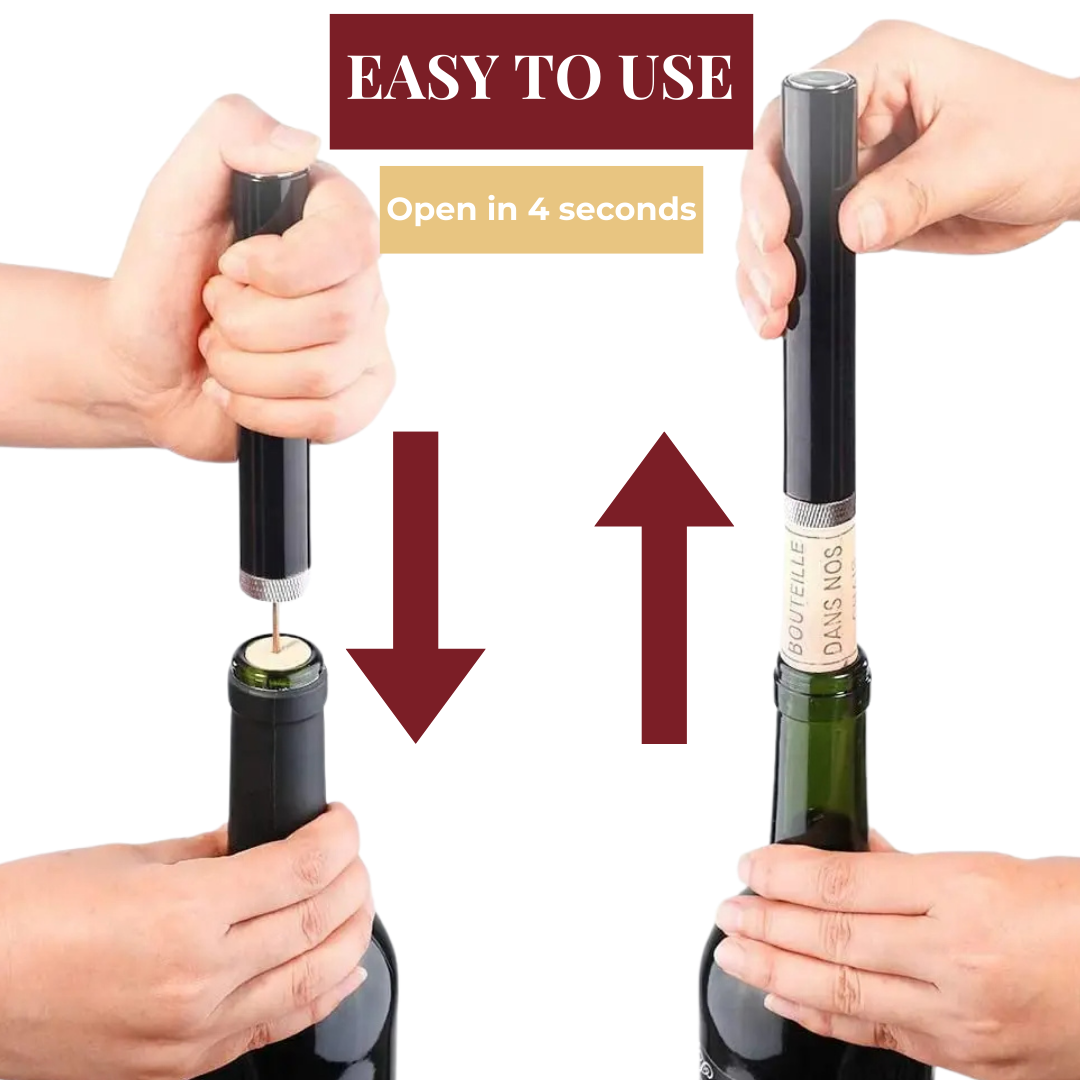 Wine Bottle Opener with Air Pressure – Fast Cork Extractor for Home Use