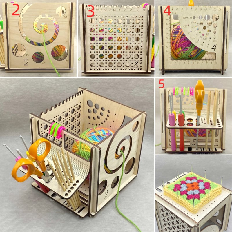 Tangle-Free Crafting Joy | Storage for Needles Scissors Supplies | Seamless Thread Movement Without Snags | KnitNest