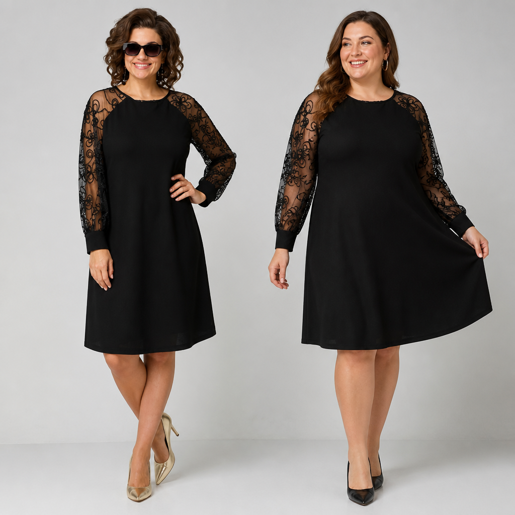 SeraphineLuxe™ Lace Patchwork Dress — Glide Through Your Day Wrapped in Confidence and Comfort