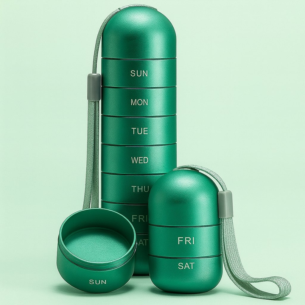 Compact Aluminum Pill Organizer