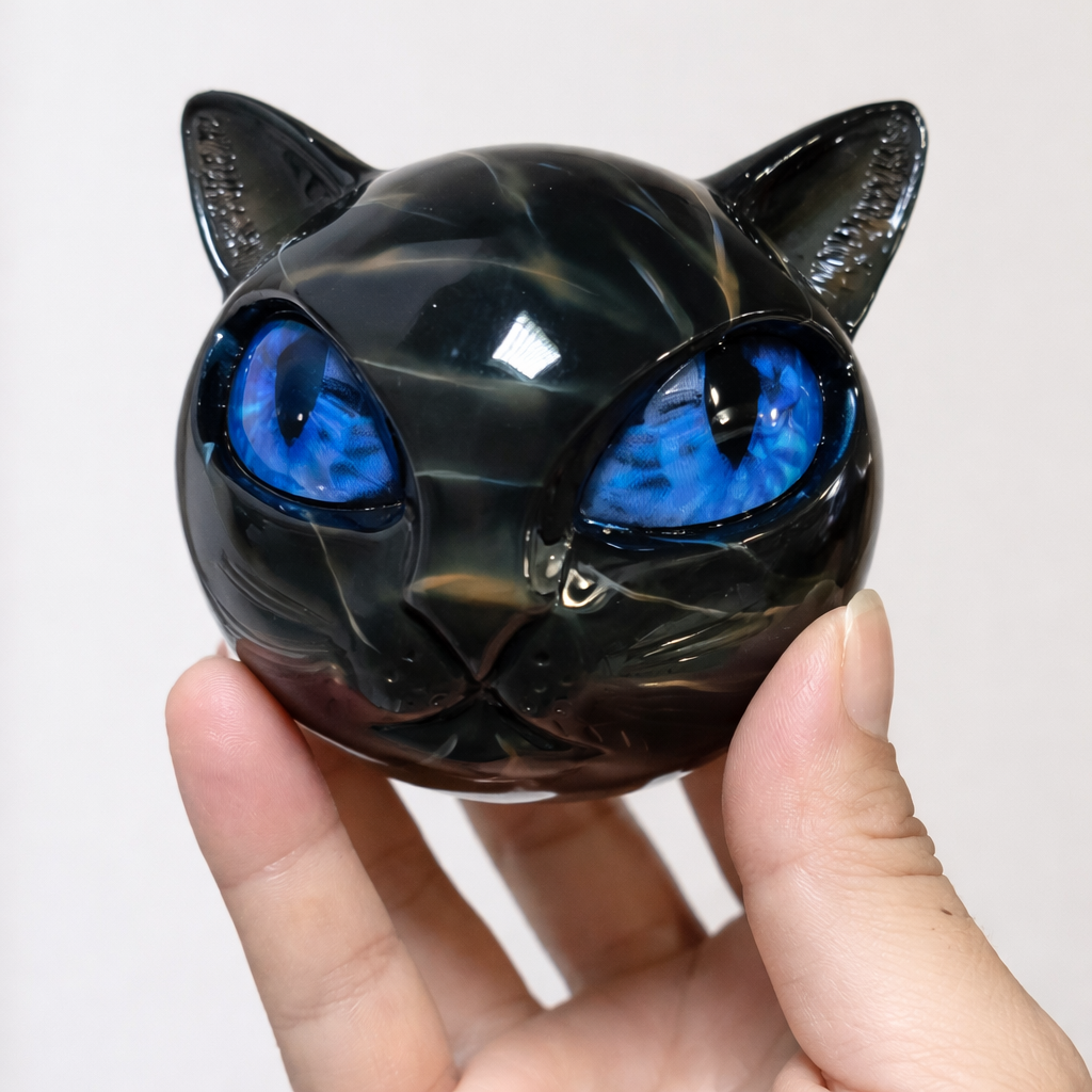 Mystical Black Cat Sculpture by NyxCharm