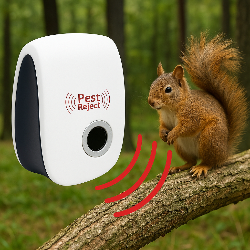 Ultrasonic Squirrel Repellent for Gardens and Yards - 48 Hour Effect