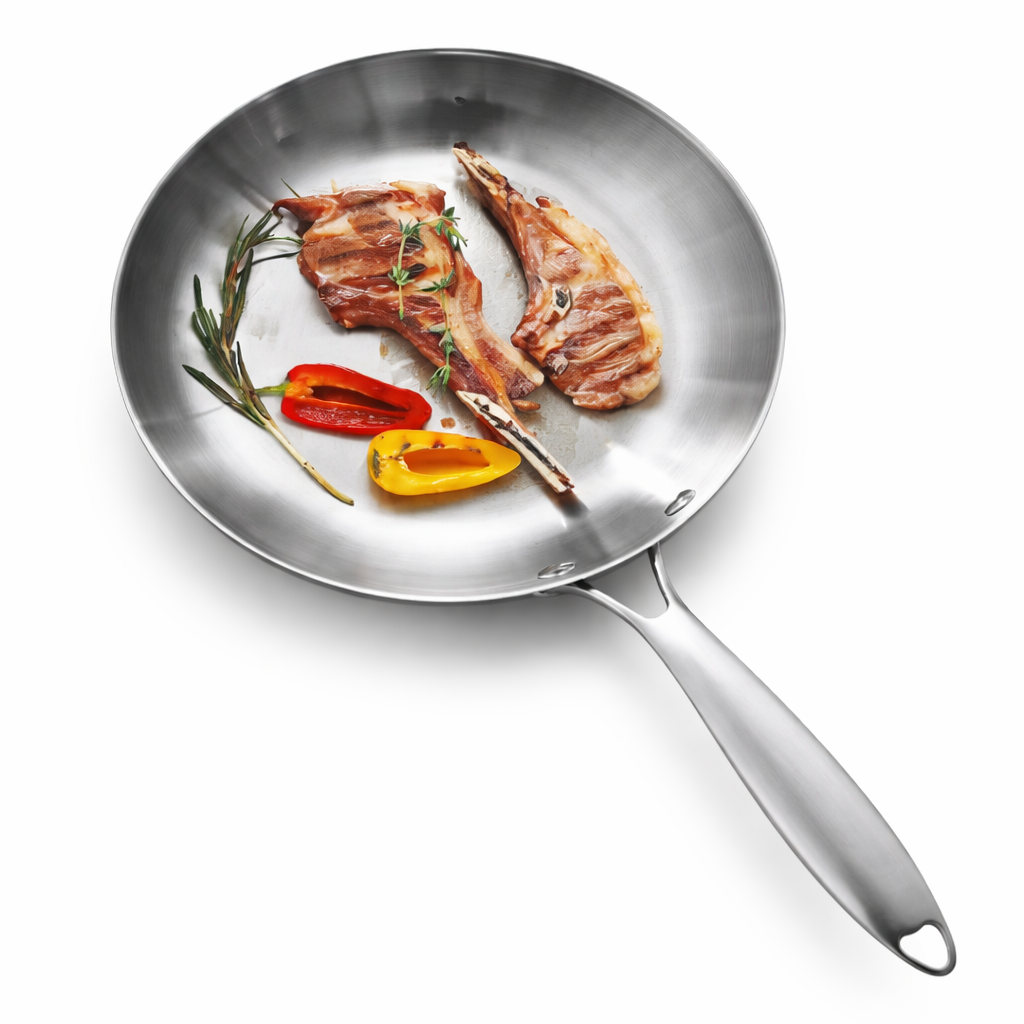 3-Piece Stainless Steel Frying Pan Set – Induction Compatible