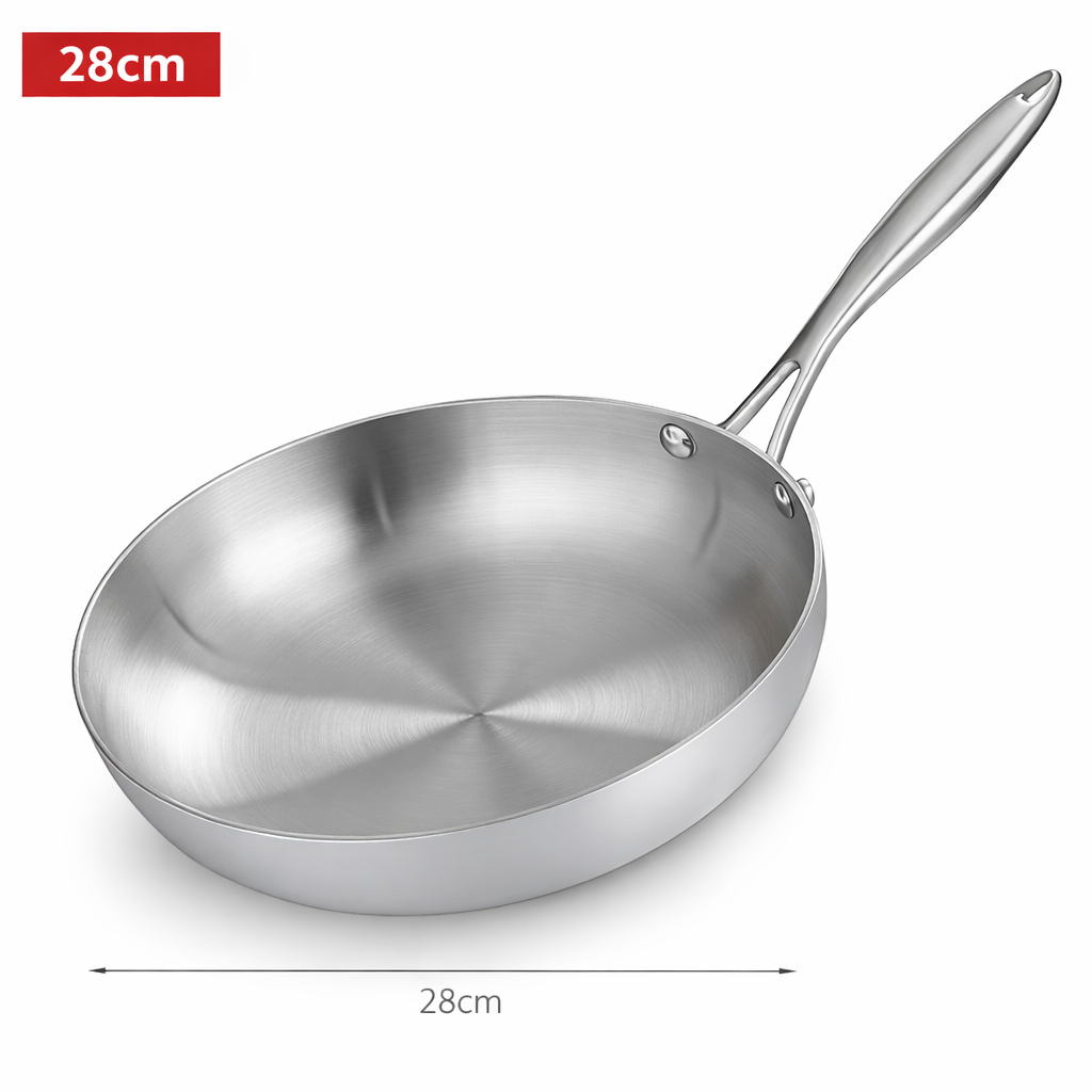 3-Piece Stainless Steel Frying Pan Set – Induction Compatible