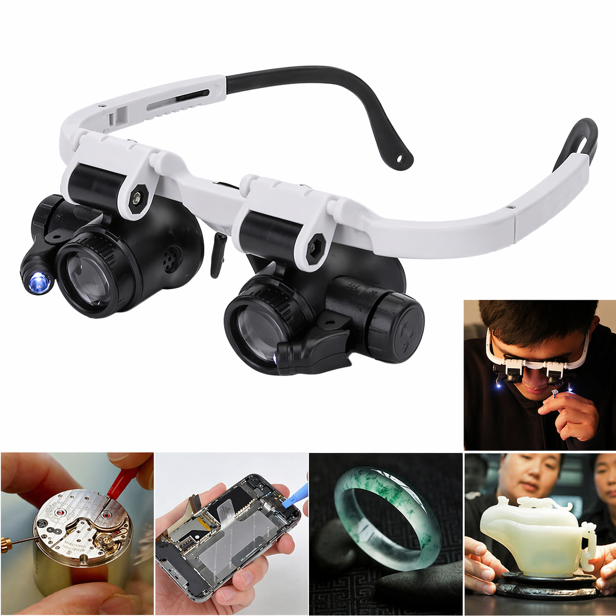 LED Magnifying Headband for Hands-Free Viewing