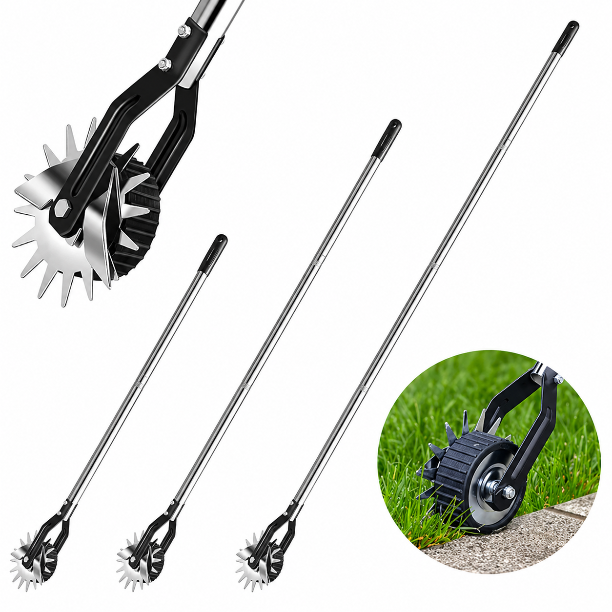 Manual Lawn Edge Cutter with Roller