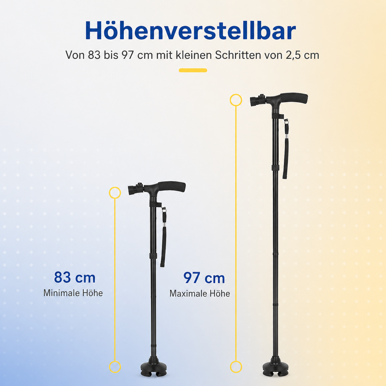 Adjustable Walking Stick with Height Settings