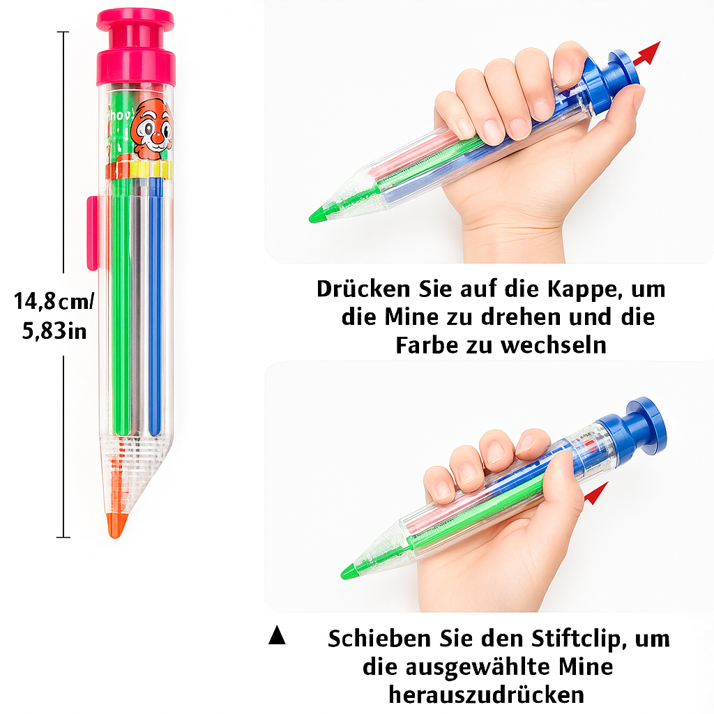 Buy One Get One Free | Colorful Kids Pen – 8 Colors in One Smart Tool