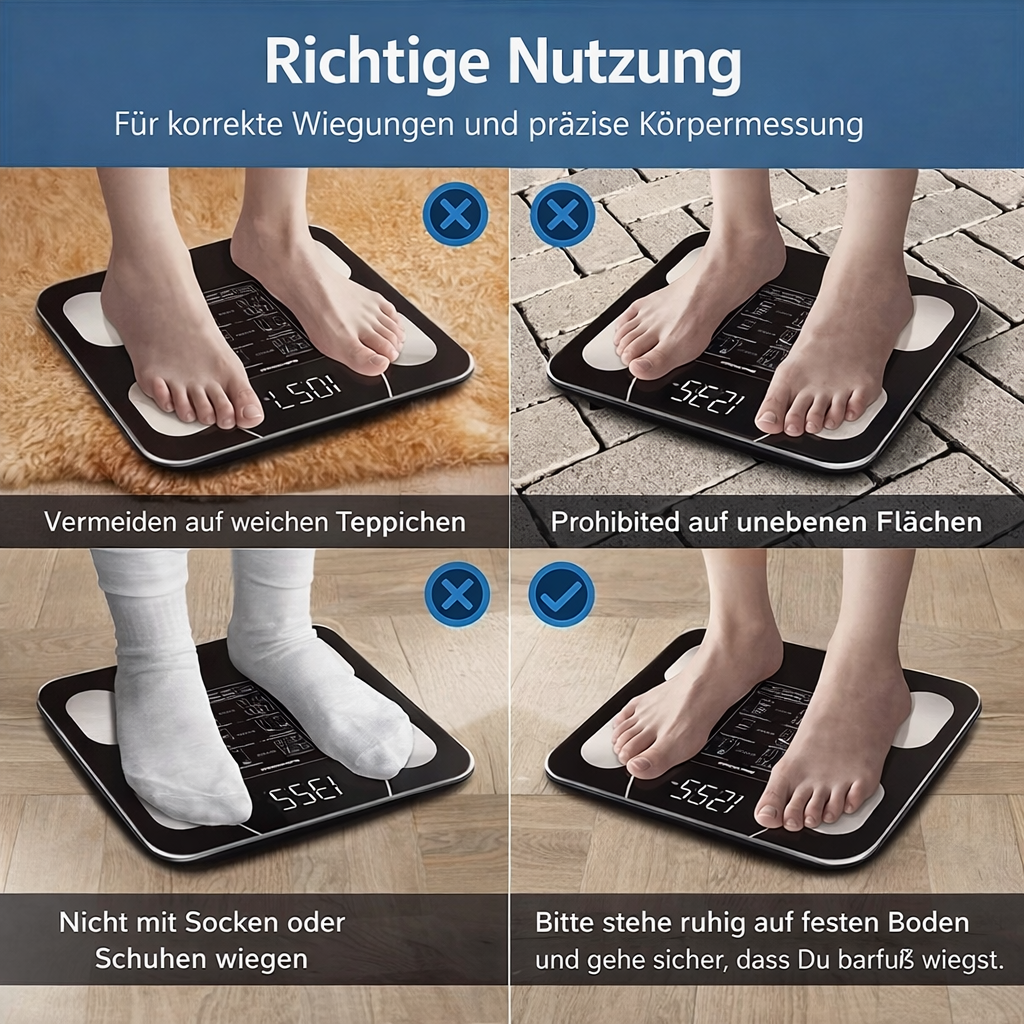 Bluetooth Body Fat Scale for Accurate Measurements and Motivation