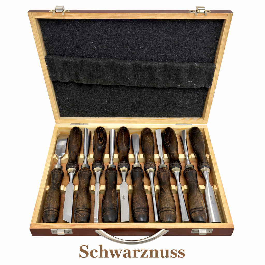 Wood Carving Tool Set – 12-Piece Precision Kit with Wooden Case