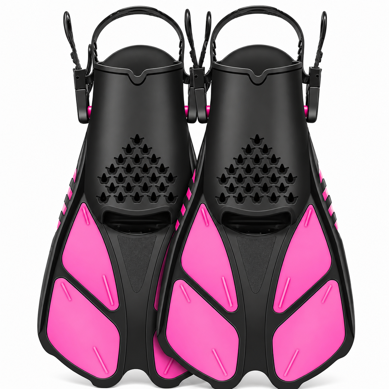 Adjustable Short Snorkel Fins with Open Heel