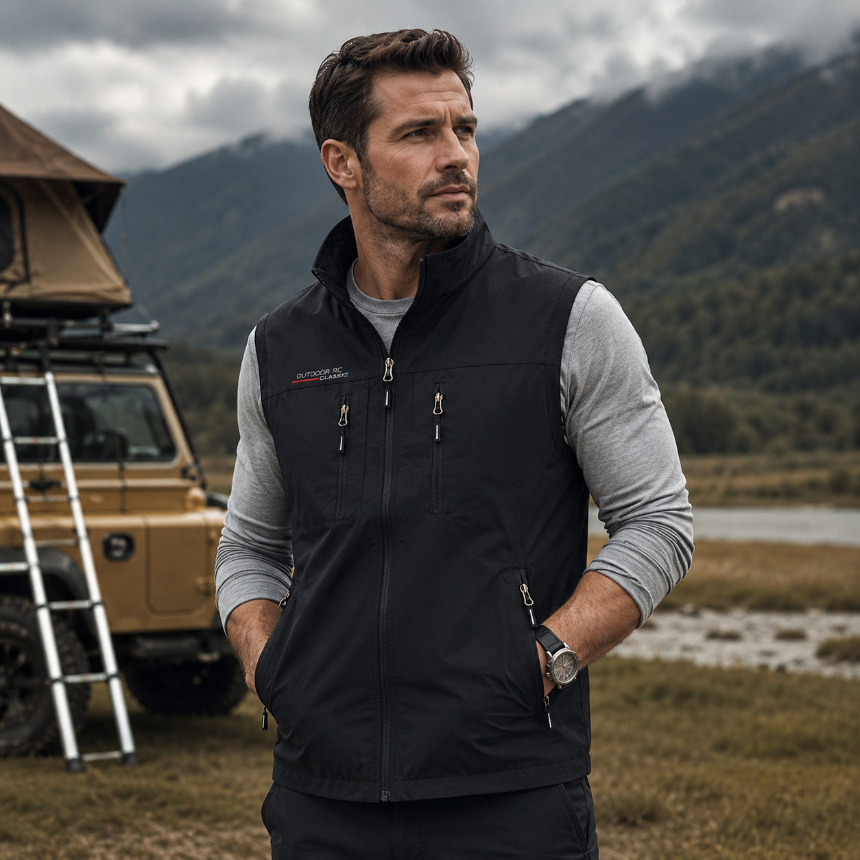 Lightweight and Practical Men's Body Warmer for Everyday Use
