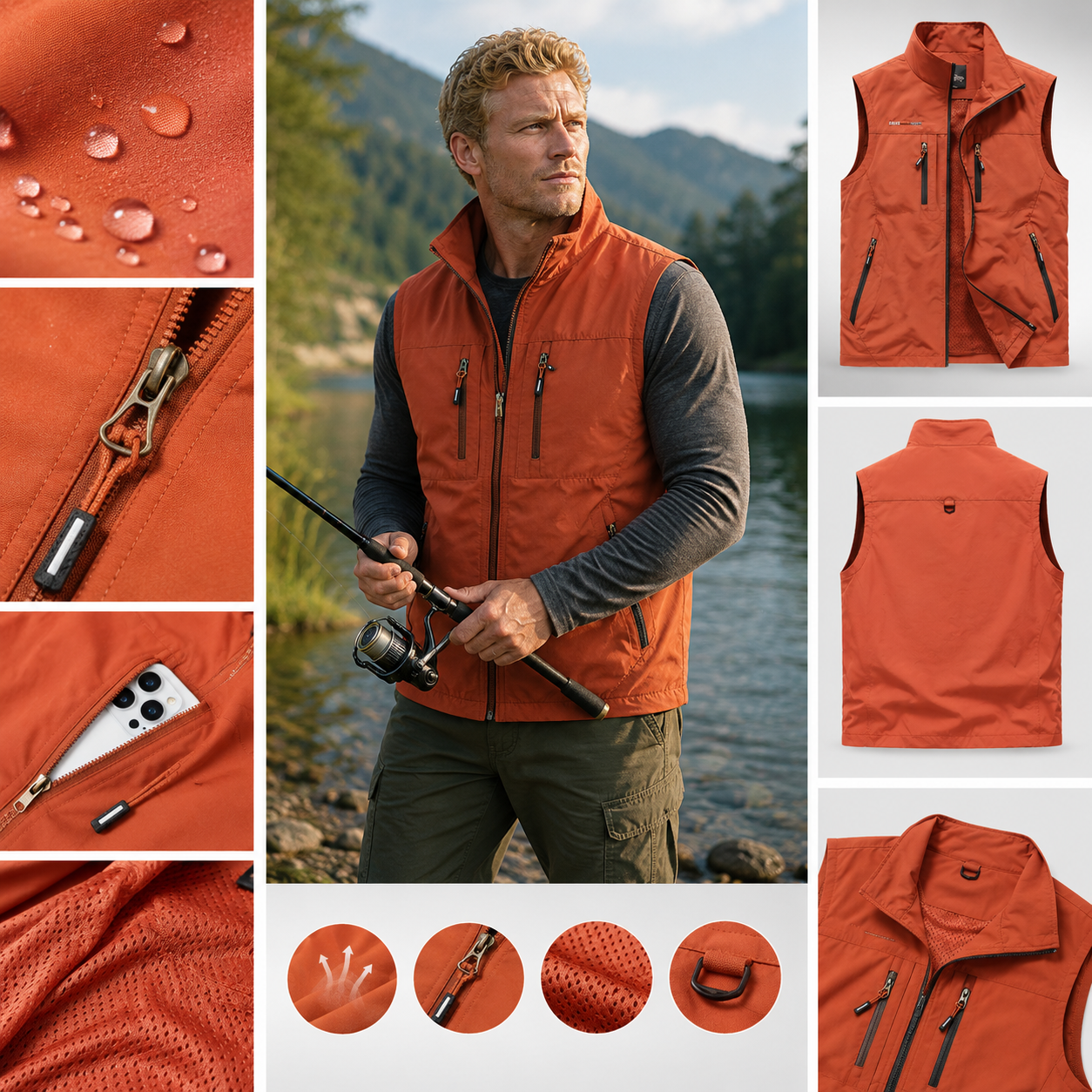 Lightweight and Practical Men's Body Warmer for Everyday Use