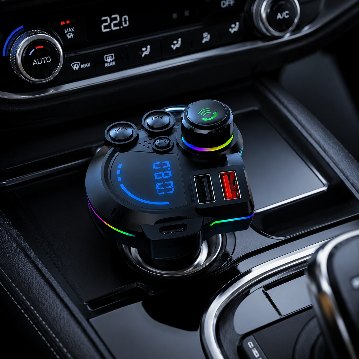 Bluetooth 5.3 FM Transmitter for Car with Dual USB Ports