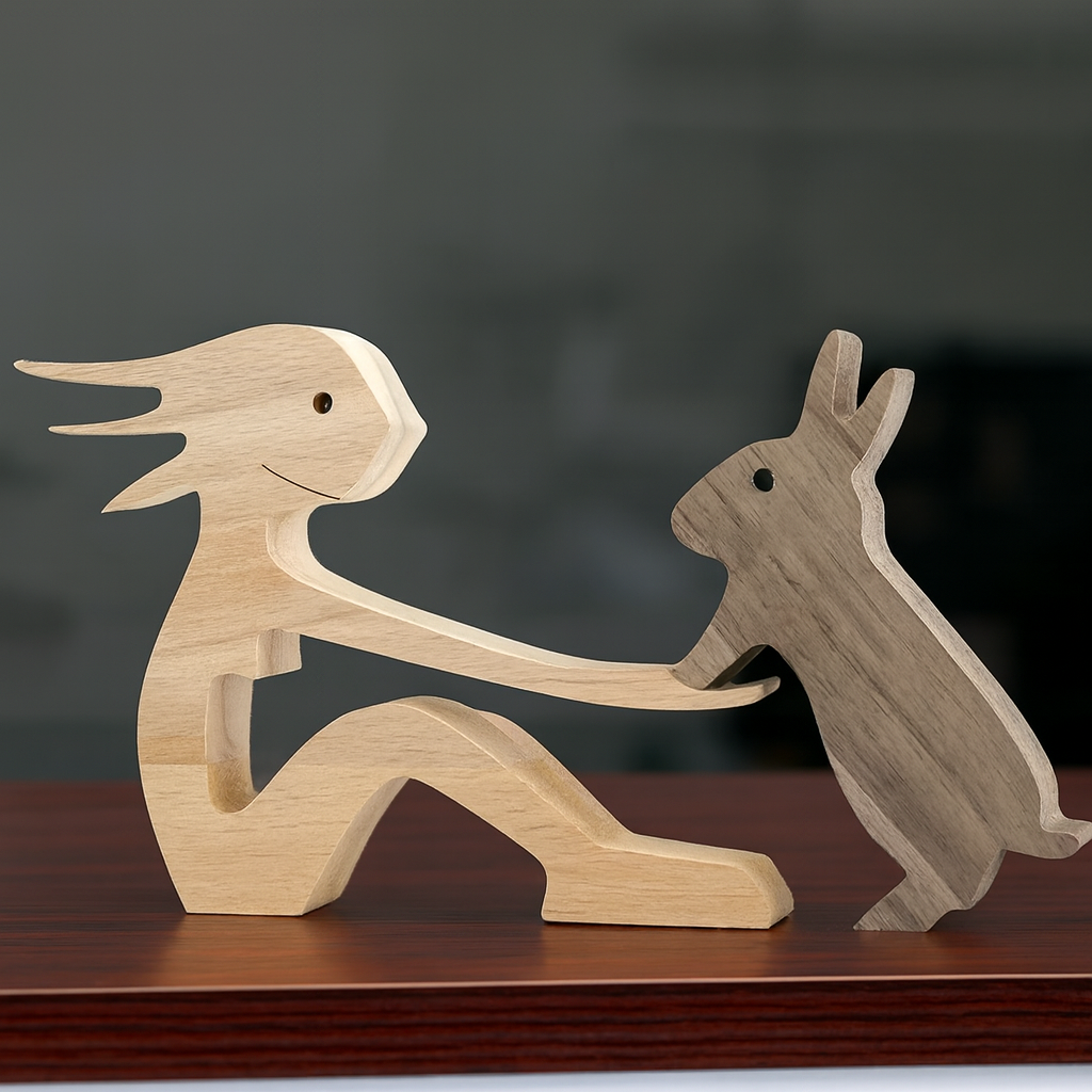 Handcrafted Wooden Sculpture for Animal Lovers