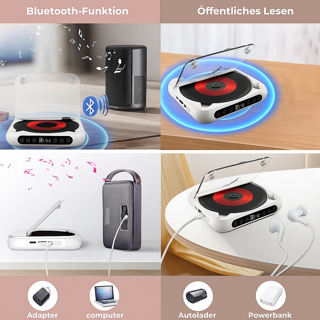 Portable CD Player with Bluetooth – Sound Wonder Go
