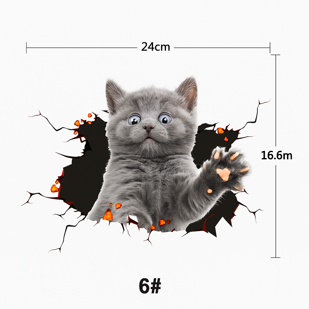 Cute 3D Wall Stickers Featuring Cats and Dogs