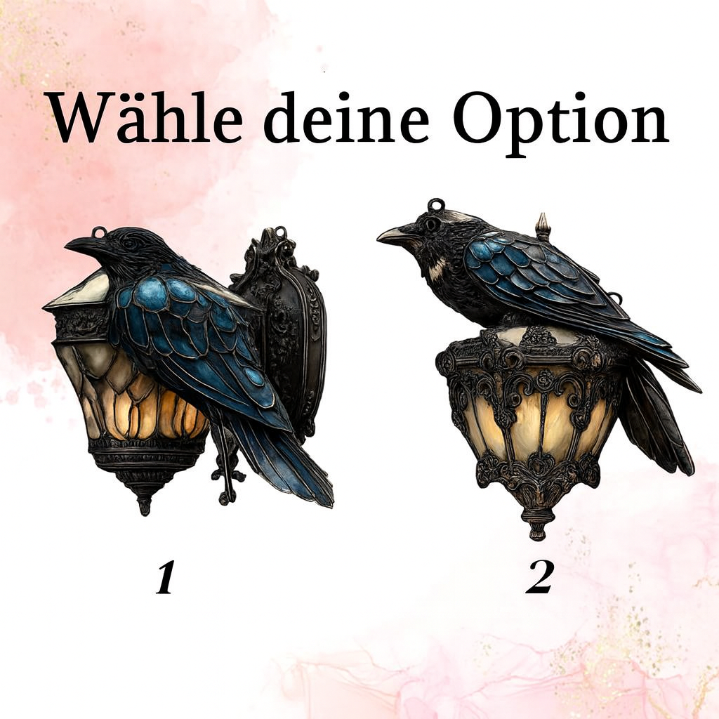 Gothic Raven Window Decoration with Light Reflection Effect
