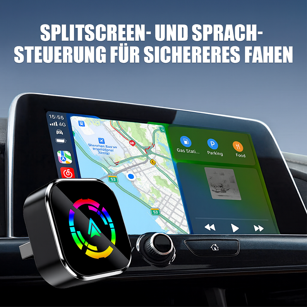 2-in-1 Wireless Adapter for iPhone & Android Auto - DriveLink Pro