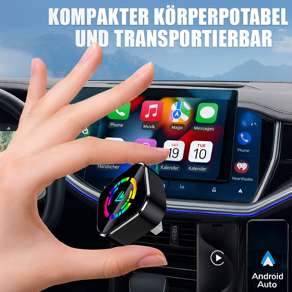 2-in-1 Wireless Adapter for iPhone & Android Auto - DriveLink Pro