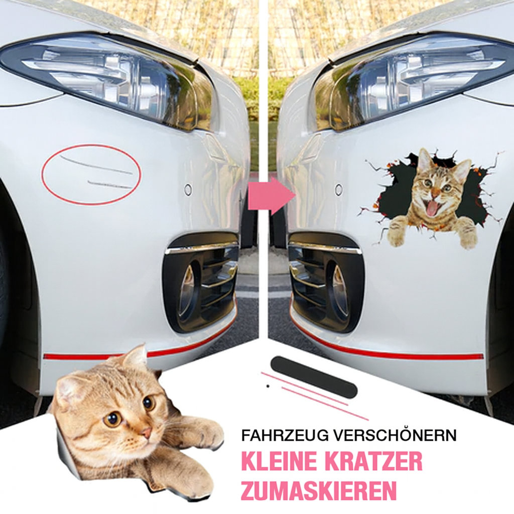 Cute 3D Wall Stickers Featuring Cats and Dogs