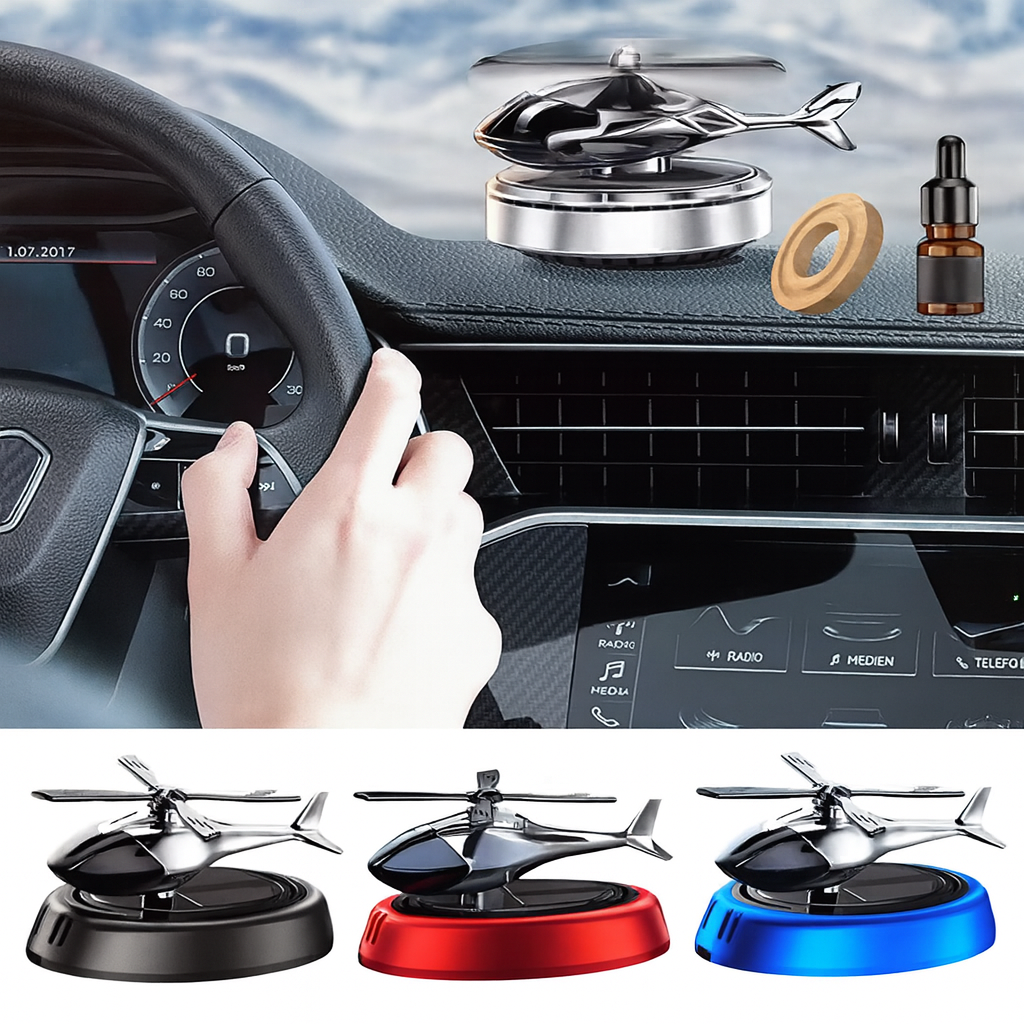Solar Aromatherapy Car Diffuser with Rotating Design