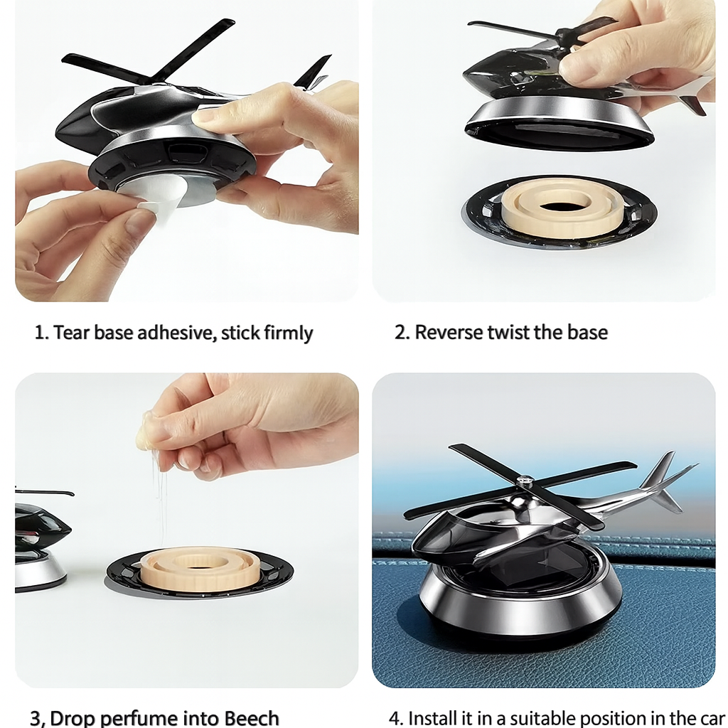 Solar Aromatherapy Car Diffuser with Rotating Design