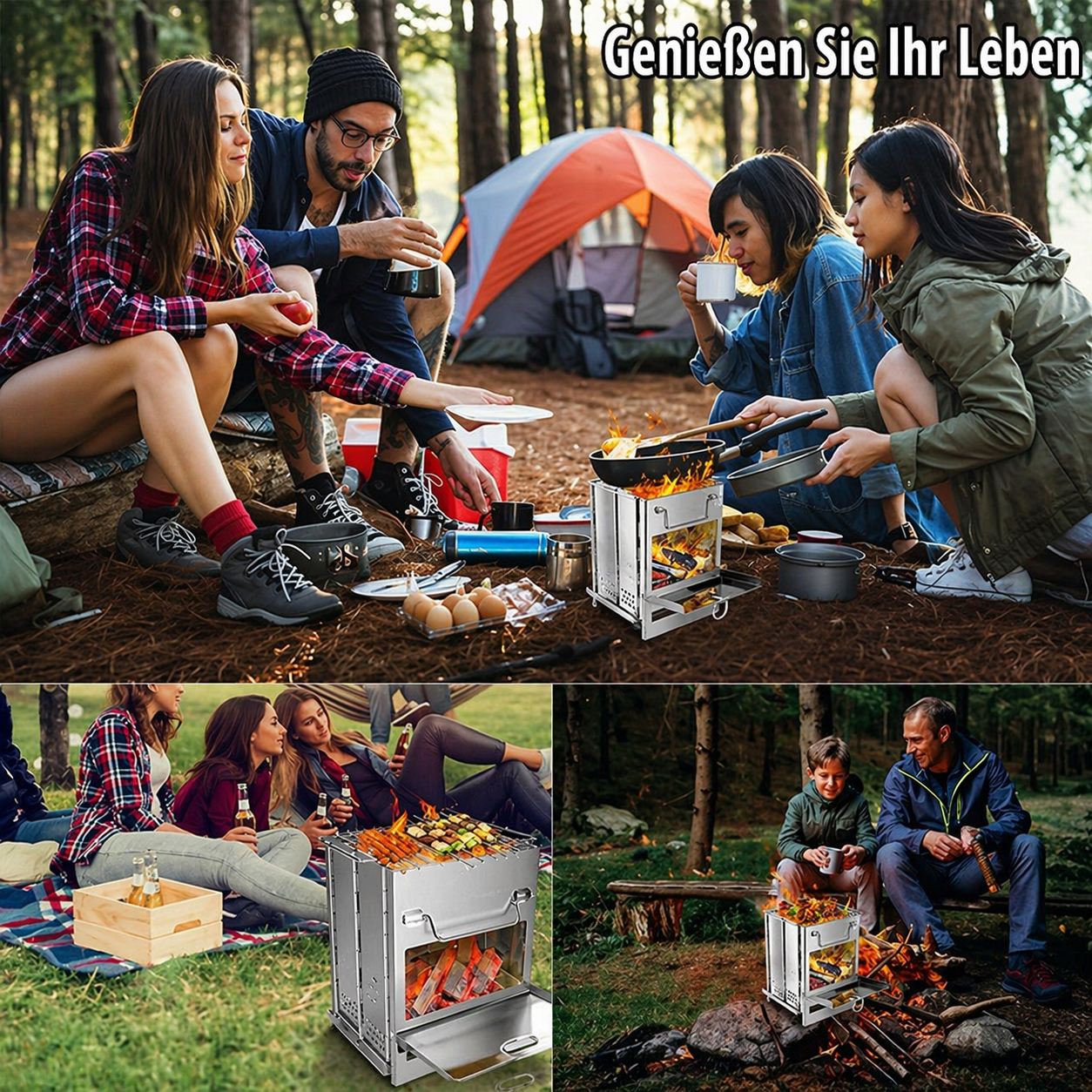 Portable Folding BBQ Grill for Camping