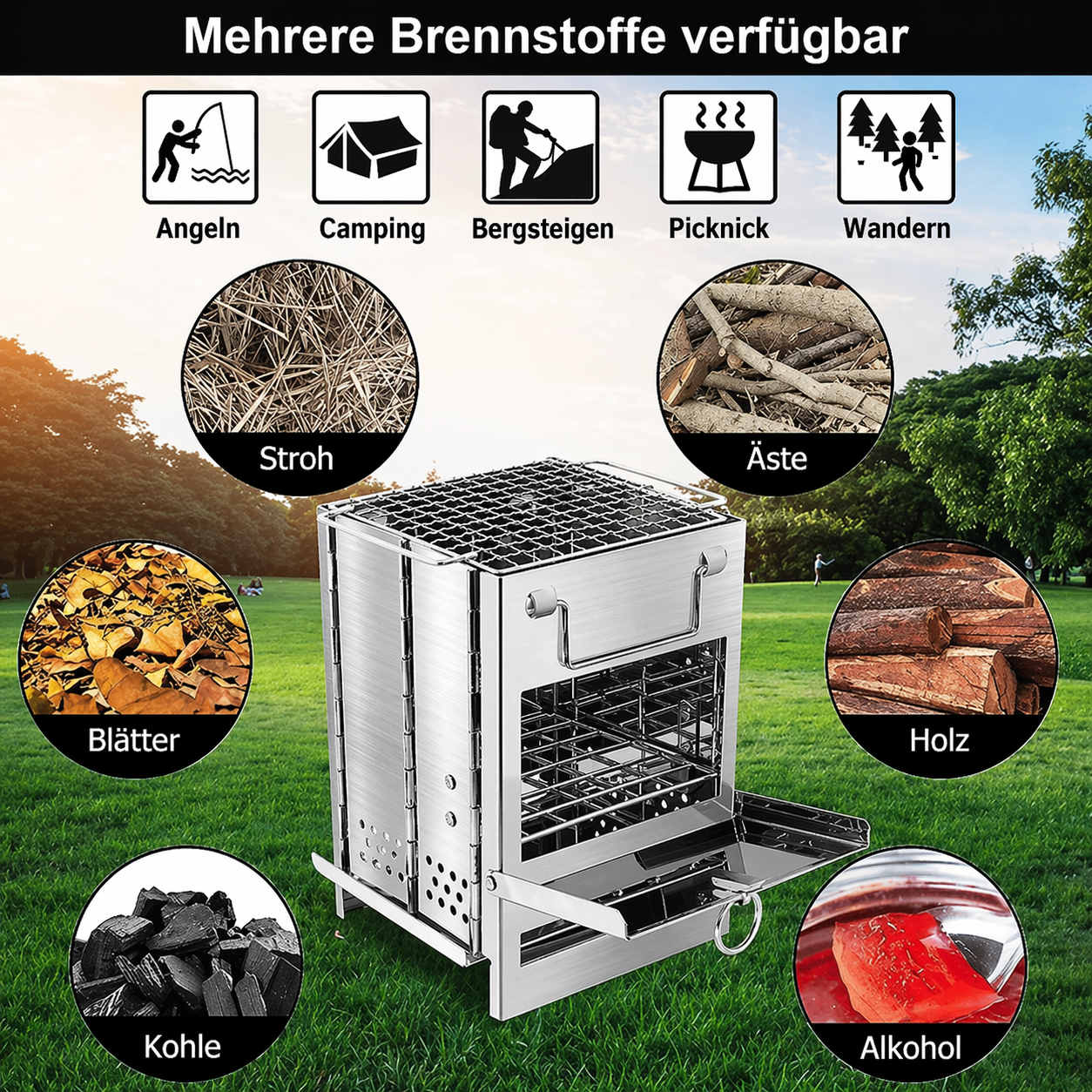 Portable Folding BBQ Grill for Camping