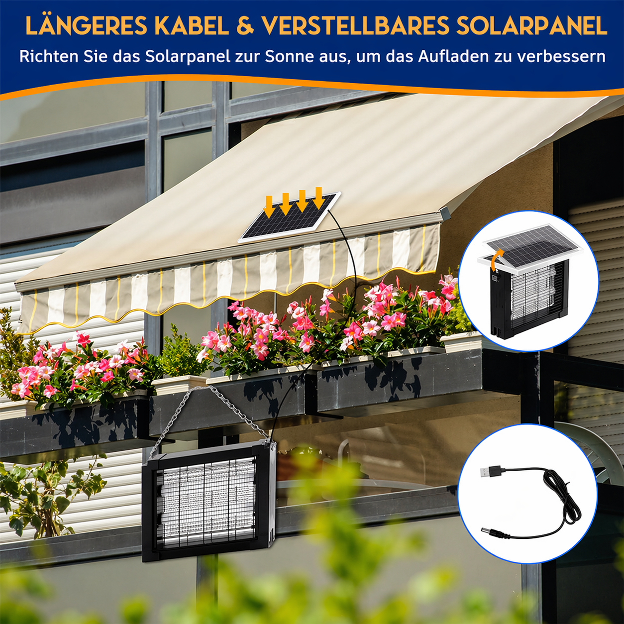 3500V Solar Insect Zapper for Indoor and Outdoor Use