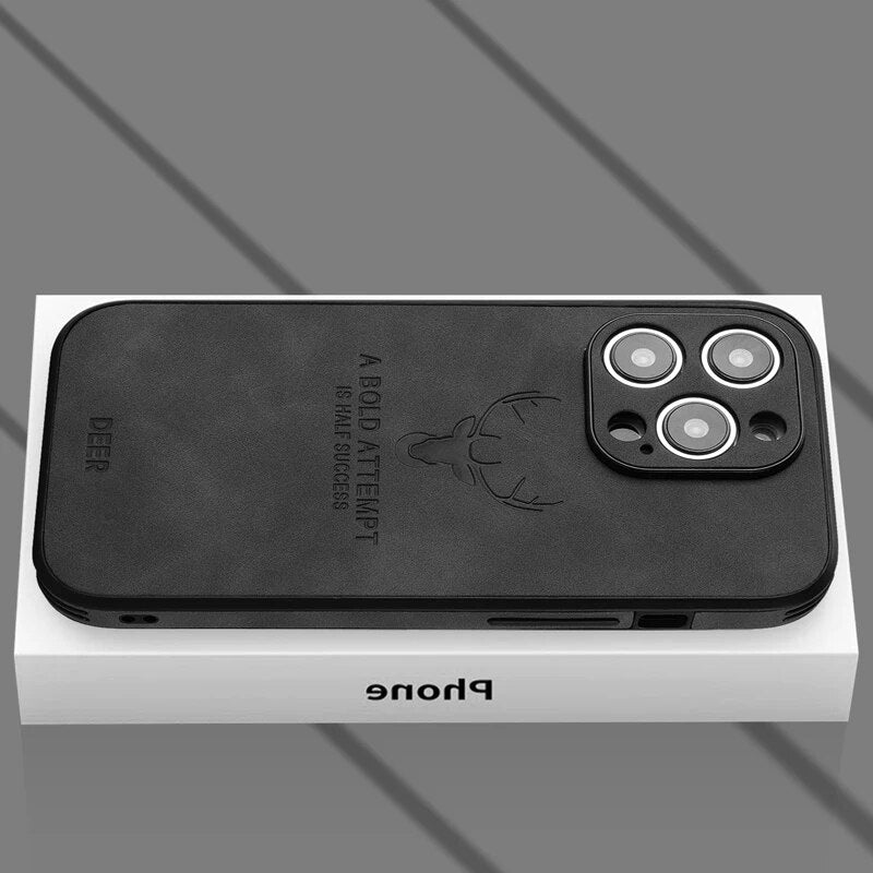 Slim Shockproof Smartphone Case in Genuine Leather – Stylish Protection