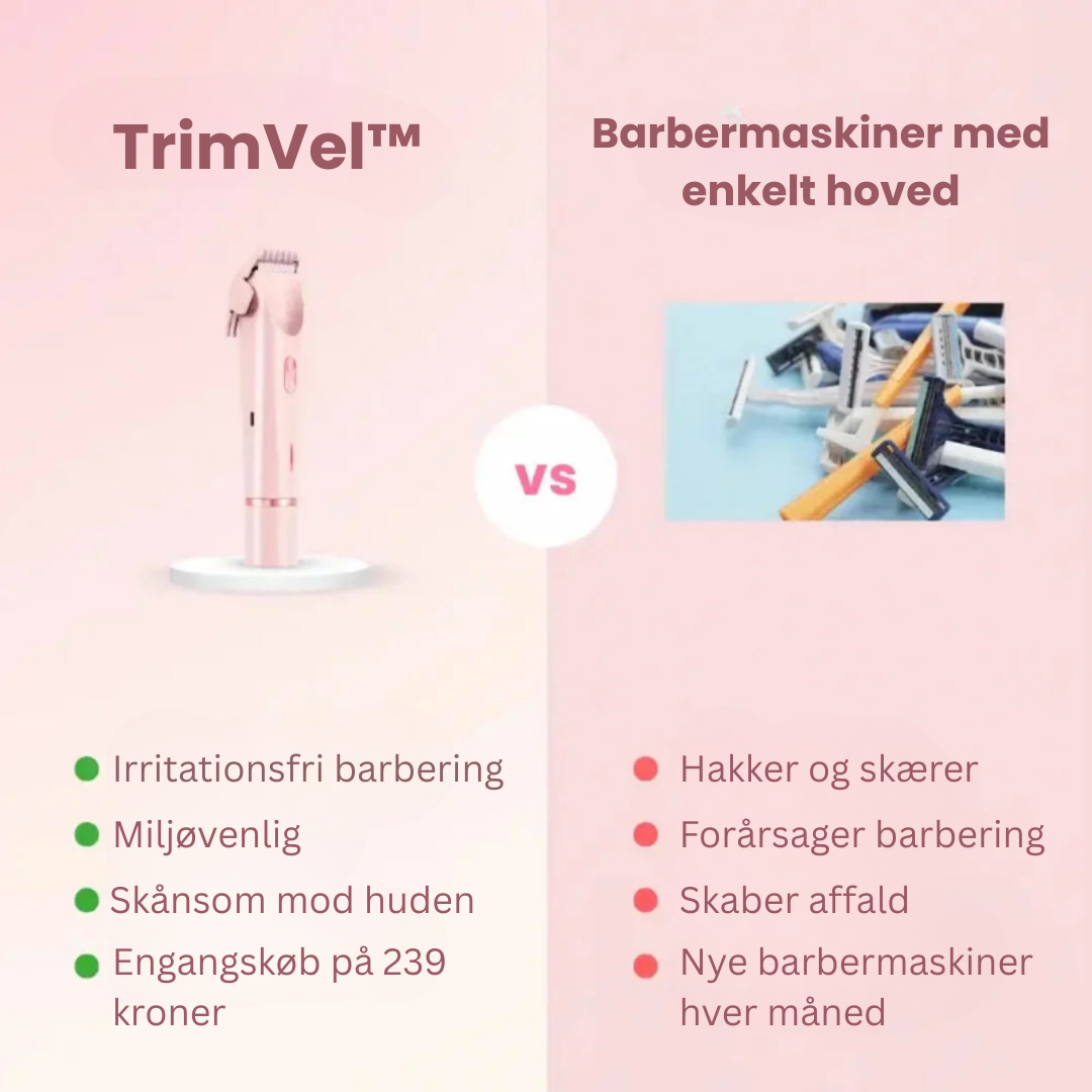 TrimVel | 2 in 1 painless bikini and facial hair trimmer